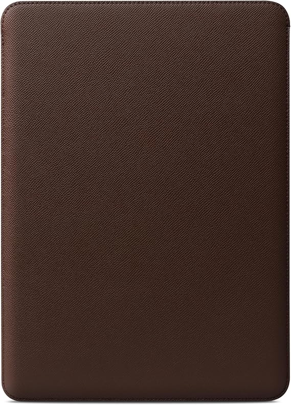 Compatible Slim Laptop Case for Comfyable MacBook Pro 16 inch M3 M2 Pro/Max 2023, Faux Leather Protector 16 inch Mac Cover Case, Coffee