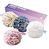 Loofah Sponge, 4 Pack Large Size Loofah 75g/PCS, Bath Shower Loofah for Men, Women, Shower Pouf with Soft Mesh for Exfoliating Body, 01 Flower
