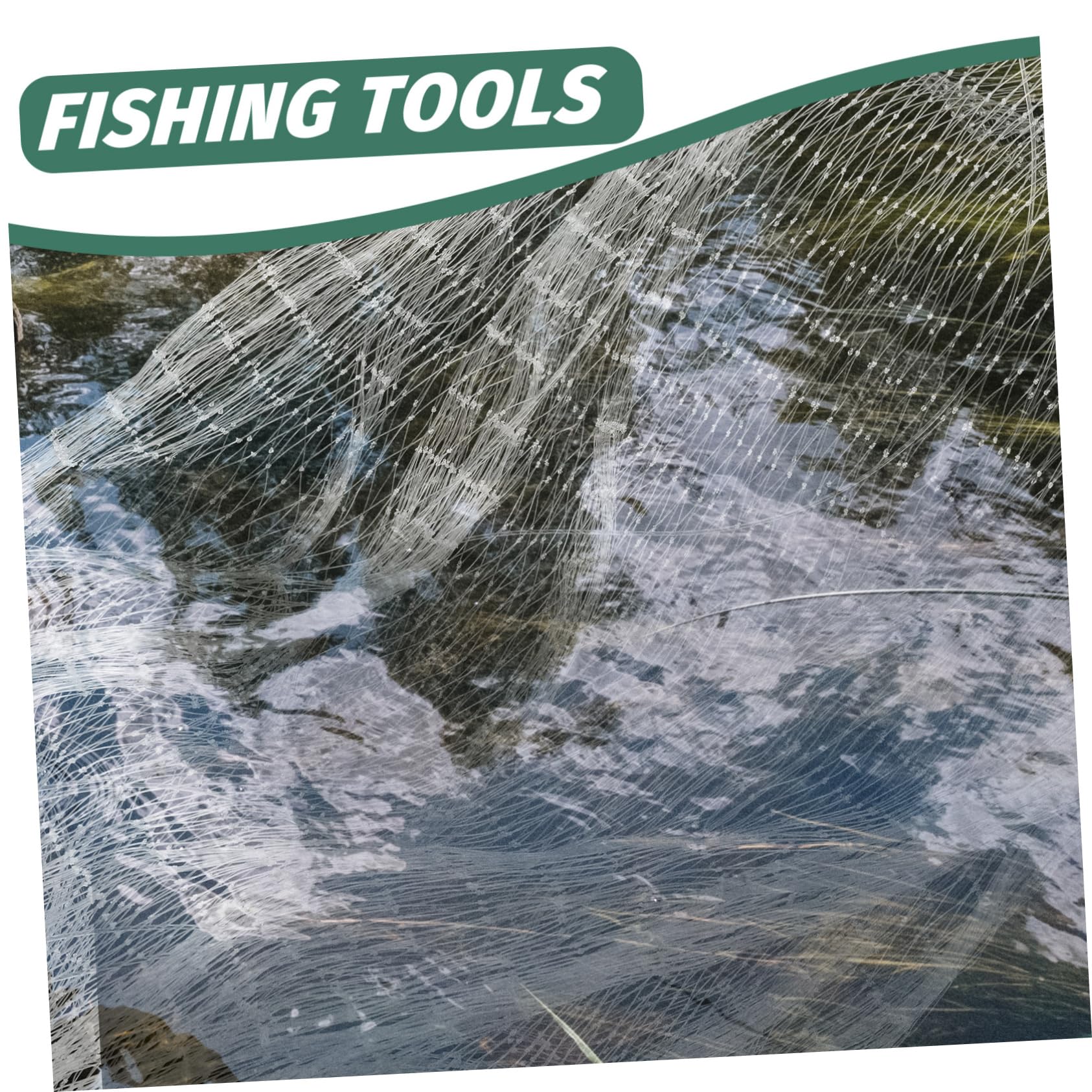 SUPVOX 1.5m Rete Da Lancio Per Pesca in Acqua Salata e Dolci Acque Rete Monofilamento Con Pesi Metallici Retino Da Pesca Mano Con Maglia Fine Portatile