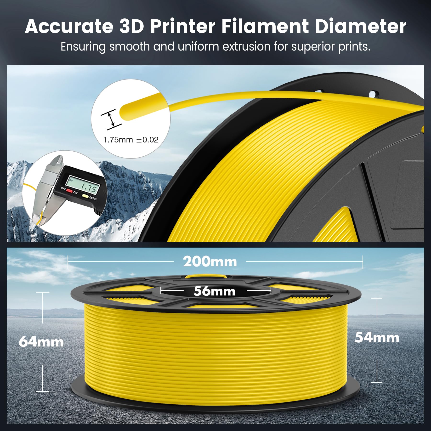 SUNLU Filamento PLA 1,75 mm, avvolto in modo pulito per stampante 3D, filamento PLA 1,75 mm, facile da usare, precisione dimensionale +/- 0,02 mm, bobina da 1 kg, compatibile con la maggior parte