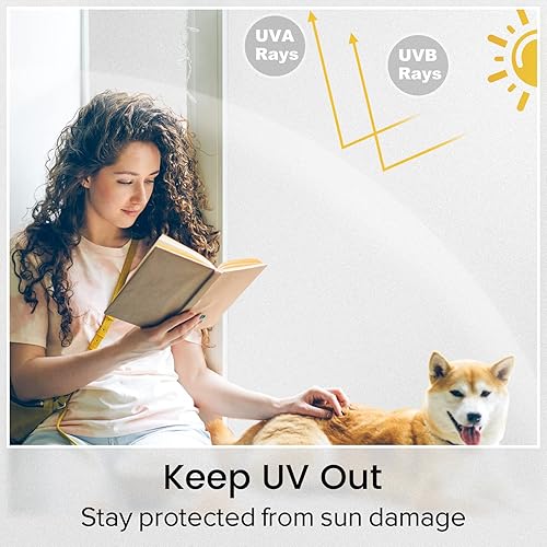 Miniatura 6 de rabbitgoo - Película opaca de privacidad para ventana, cubierta esmerilada extraíble con adhesión estática sin pegamento, control de calor para