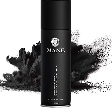 Jet Black - Hair Thickening Spray by Mane UK - for Hair Loss and Thinning Hair and to conceal roots