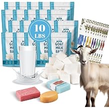 PIUH Pre-Cutting 10lb Goat Milk Soap Bases for DIY Making Soaps, Pre-Cut Cubes Moisturizing Melt and Pour Natural Soap Base for DIY Handmade Soap Making Supplie - 10 Pound