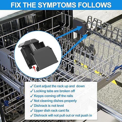 Miniatura 5 de Ajustador de lavavajillas mejorado W10320665 W10588165 - Carcasa para lavavajillas Whirlpool, piezas KDPE234GPS0 WDT750SAHZ0 WDT730PAHZ0, piezas de