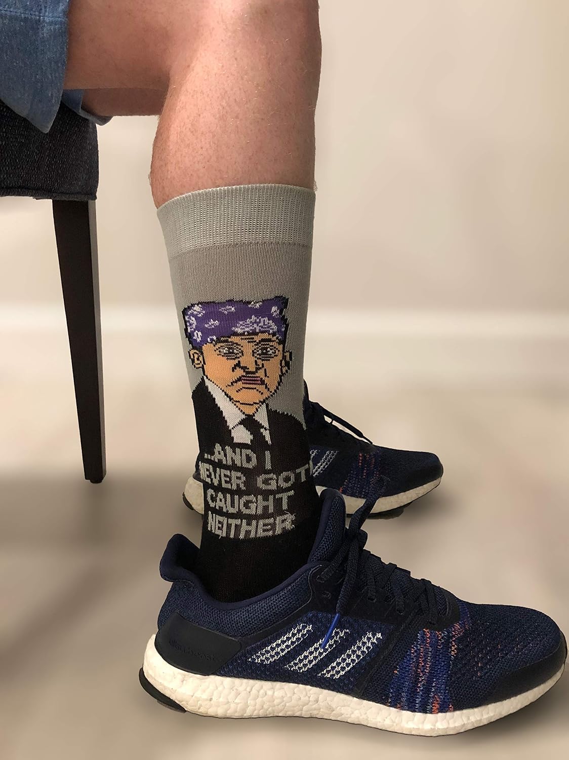 Balanced Co. Prison Mike Dress Socks Michael Scott Funny Socks Crazy Socks Casual Cotton Crew Socks