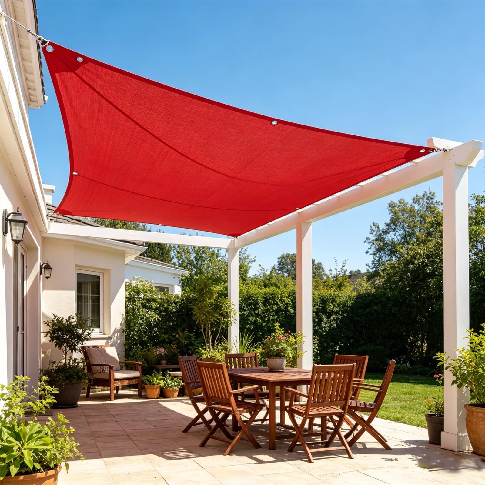 Voile d'ombrage en tissu HDPE de haute densité bâche solaire rouge durable