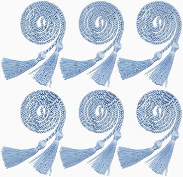FOIMAS 6pcs Graduation Honor Cord,Blue Graduation Yarn Honor Tassel Cords for Graduation Students Grad Day