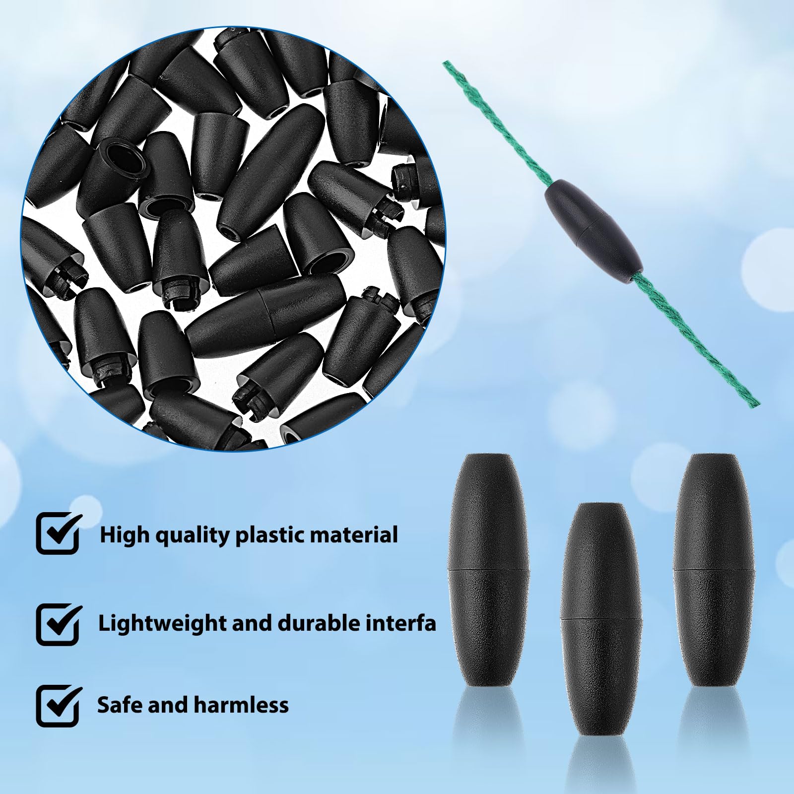 30 Sets Abreißverschlüsse Für Schmuck – Kunststoff, Für 2,5 Mm Bänder, Schwarz & Weiß