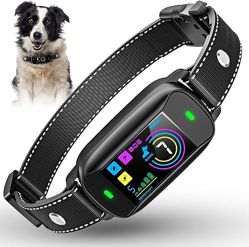 TASDISE - Collar antiladridos para perros grandes, medianos y pequeños, 6 modos ajustables, collar de entrenamiento antiladridos con 5 niveles de