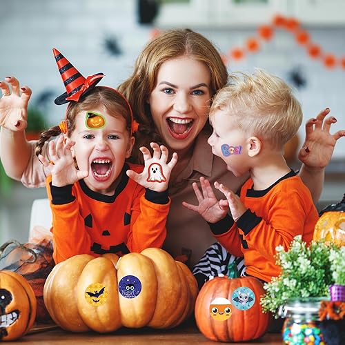 Miniatura 4 de Calcomanías de Halloween para niños, 24 hojas de calcomanías surtidas para el hogar, aula, fiesta, juegos, manualidades, recompensas escolares