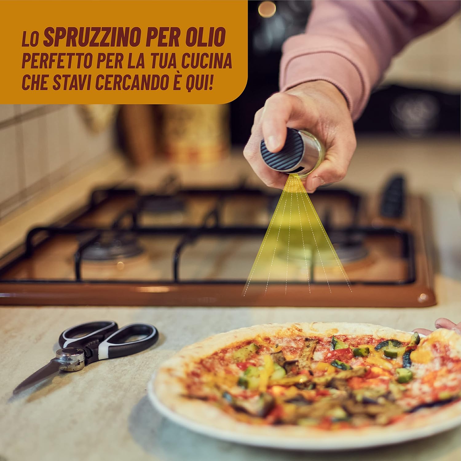 Horus23 Spruzzino Olio per Friggitrice Aria in Vetro - Dosatore Olio Spray Acciaio Inox- 90ml - Immagine 5