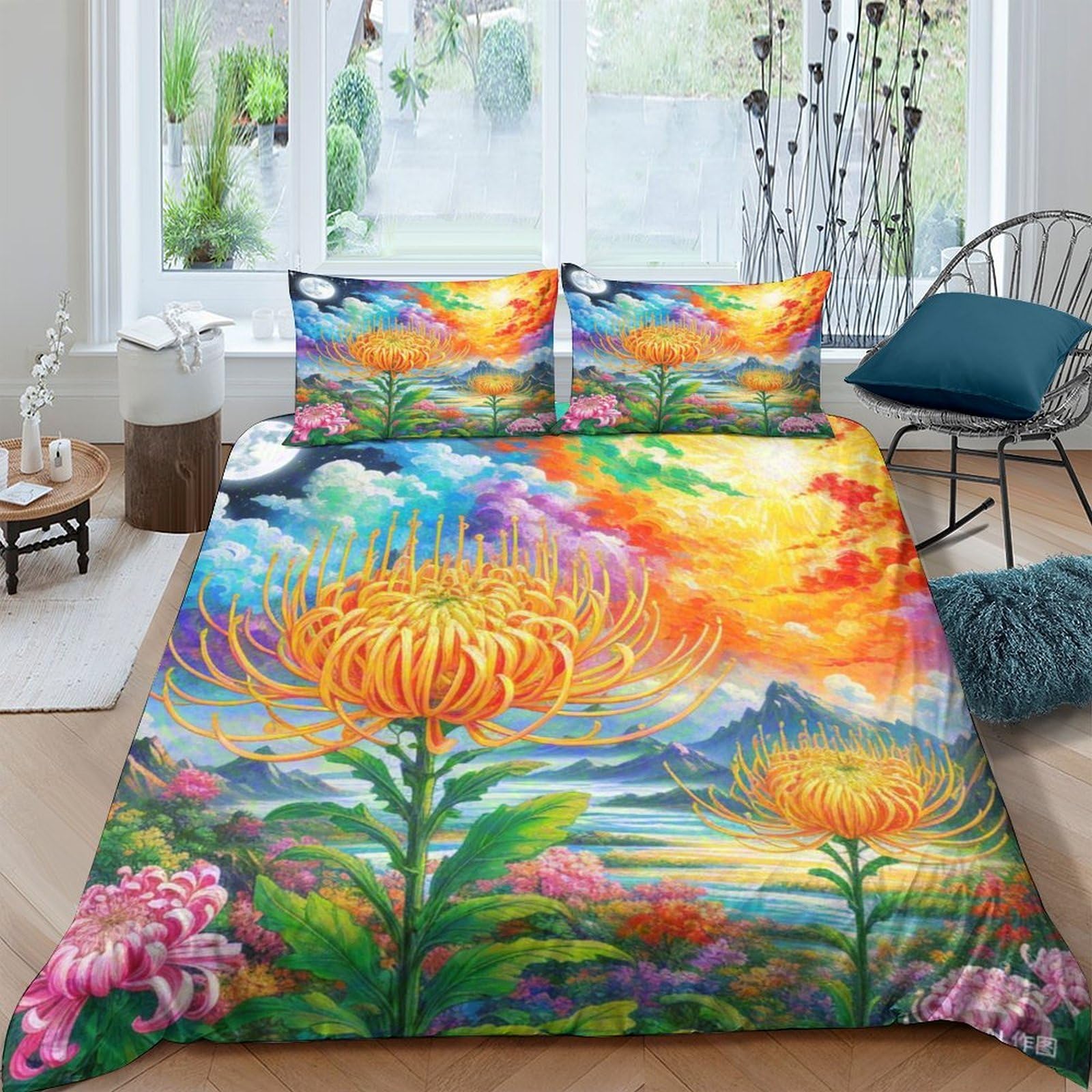 Housse de couette Protea 3D à fermeture éclair cachée 220x240