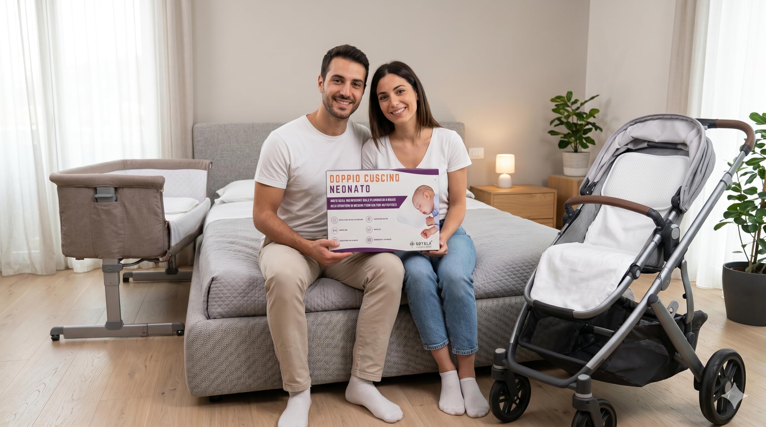 GOYSILA Lot de 2 Oreillers Bébé Coussin Enfant à Mémoire de Forme 30x20 cm Petit Oreiller Enfant Maternelle Sieste Plat Respirant Oeko Tex Enveloppe Coton Hypoallergénique Compatible Chicco Next2Me