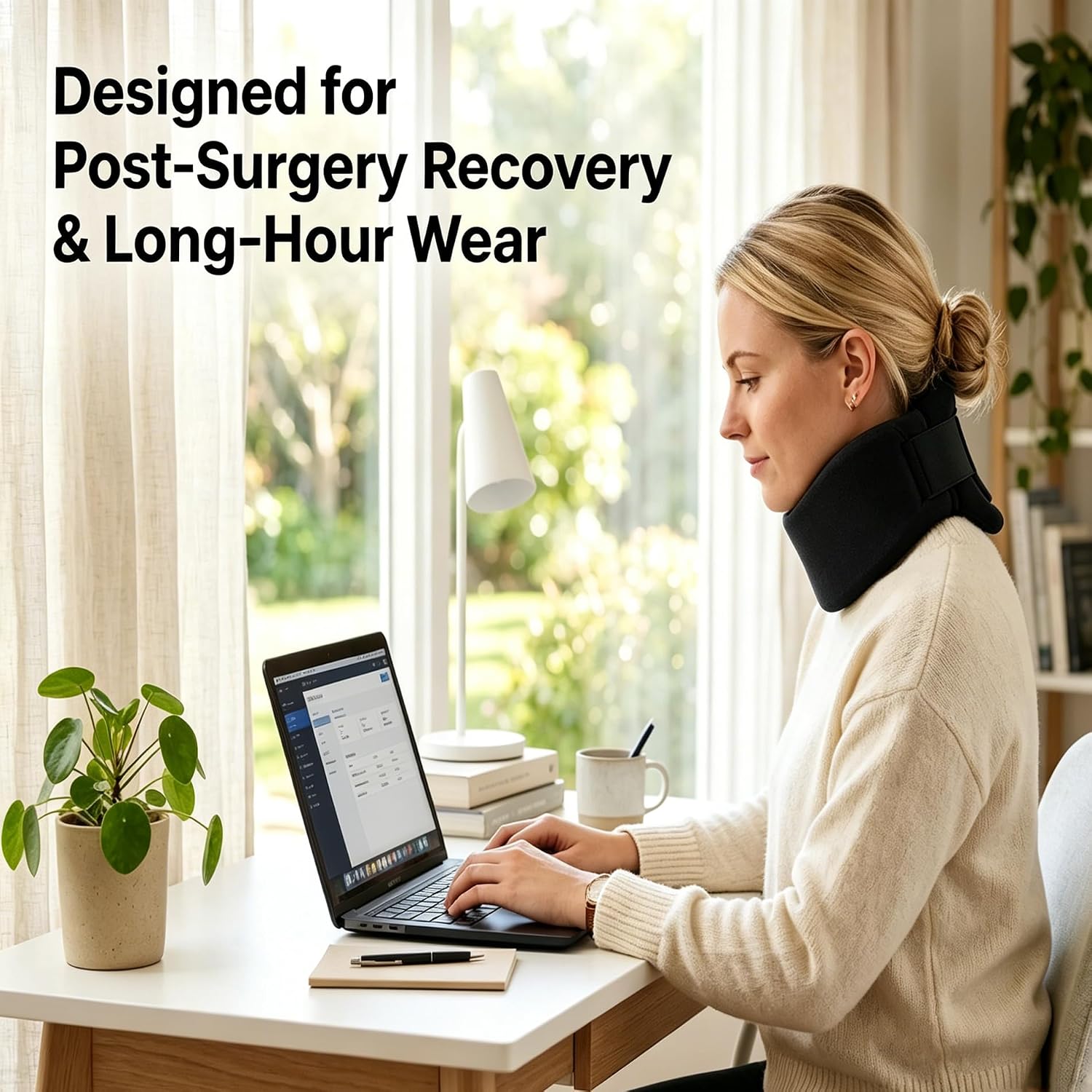 2 Pack Dust Cover Sleeve for Neck Brace, Cervical Collar, Comfortable for Sleeping, Working, Breathable Sweat-Absorbent, Black image 3