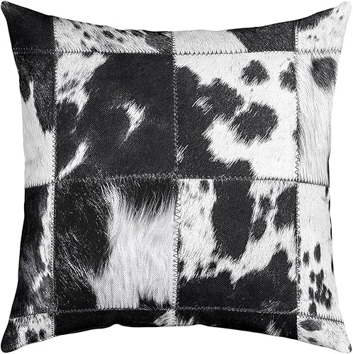 Miniatura 8 de Paquete de 4 fundas de almohada de piel de vaca de 20 x 20 pulgadas para cama, sofá, sofá, fundas de almohada con estampado de vaca marrón,