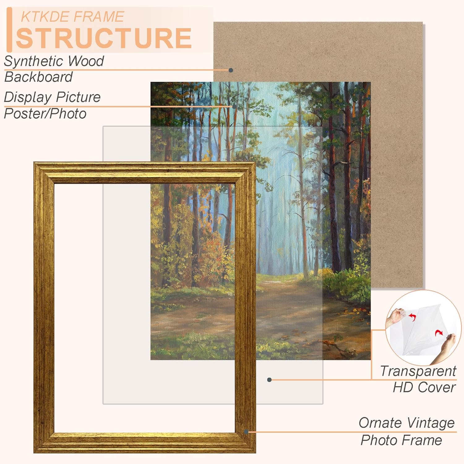 KTKDE 11x17 Picture Frame Set of 2, Ornate Vintage Gold Poster Frames with 11 x 17 Antique Photo Frame for Rustic Gold frame Wall Decor Display Retro Home Decor best gift Gold2-2 pack 11x17