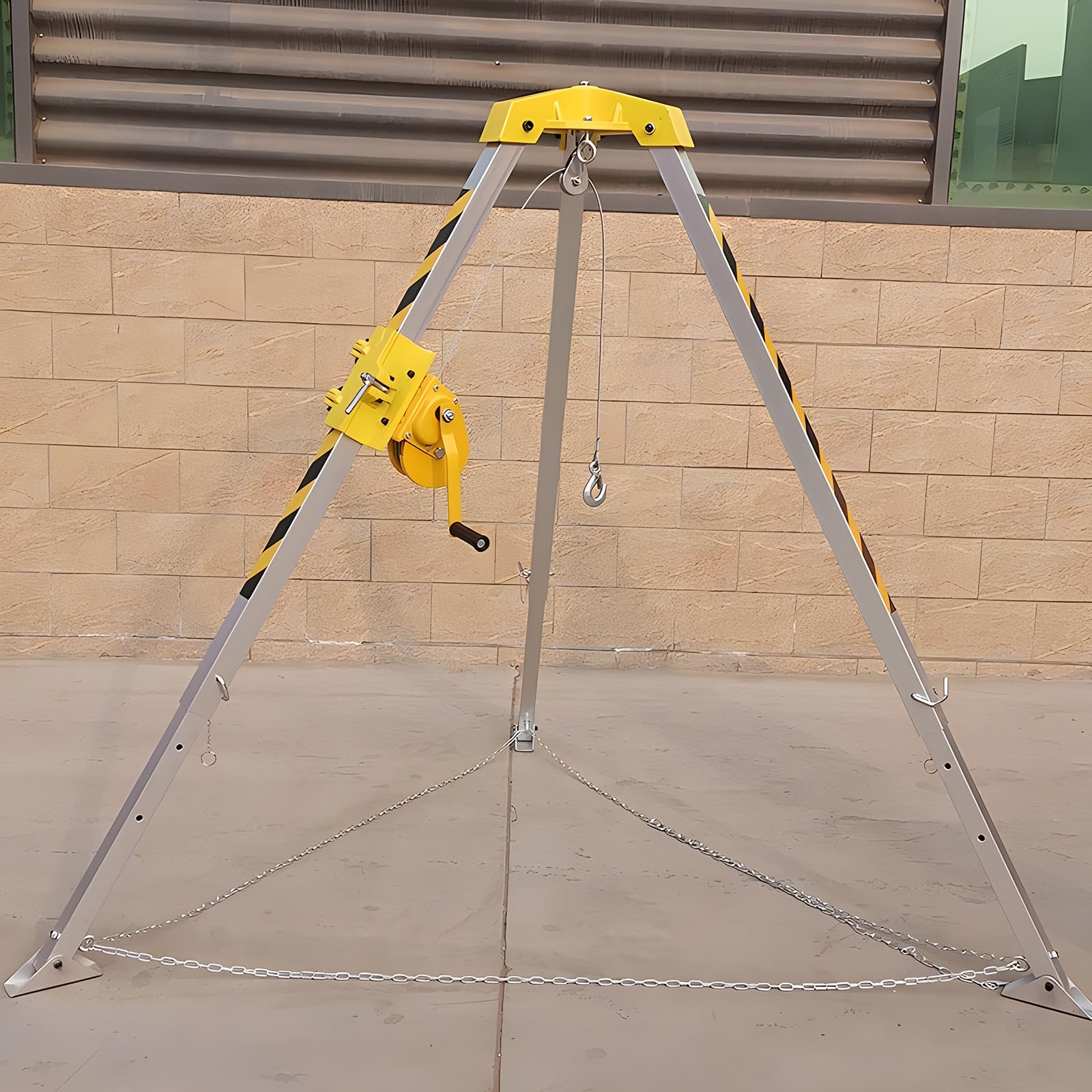 WXPGFEQ Adjustable Confined Space Rescue Kit with 7ft Leg Bracket Tripod Safety Tripod for Descent and Rescue 1200LBS/1800LBS/2600LBS Winch Tripod Kit with Self Closing Ideal for Confined Space Resc