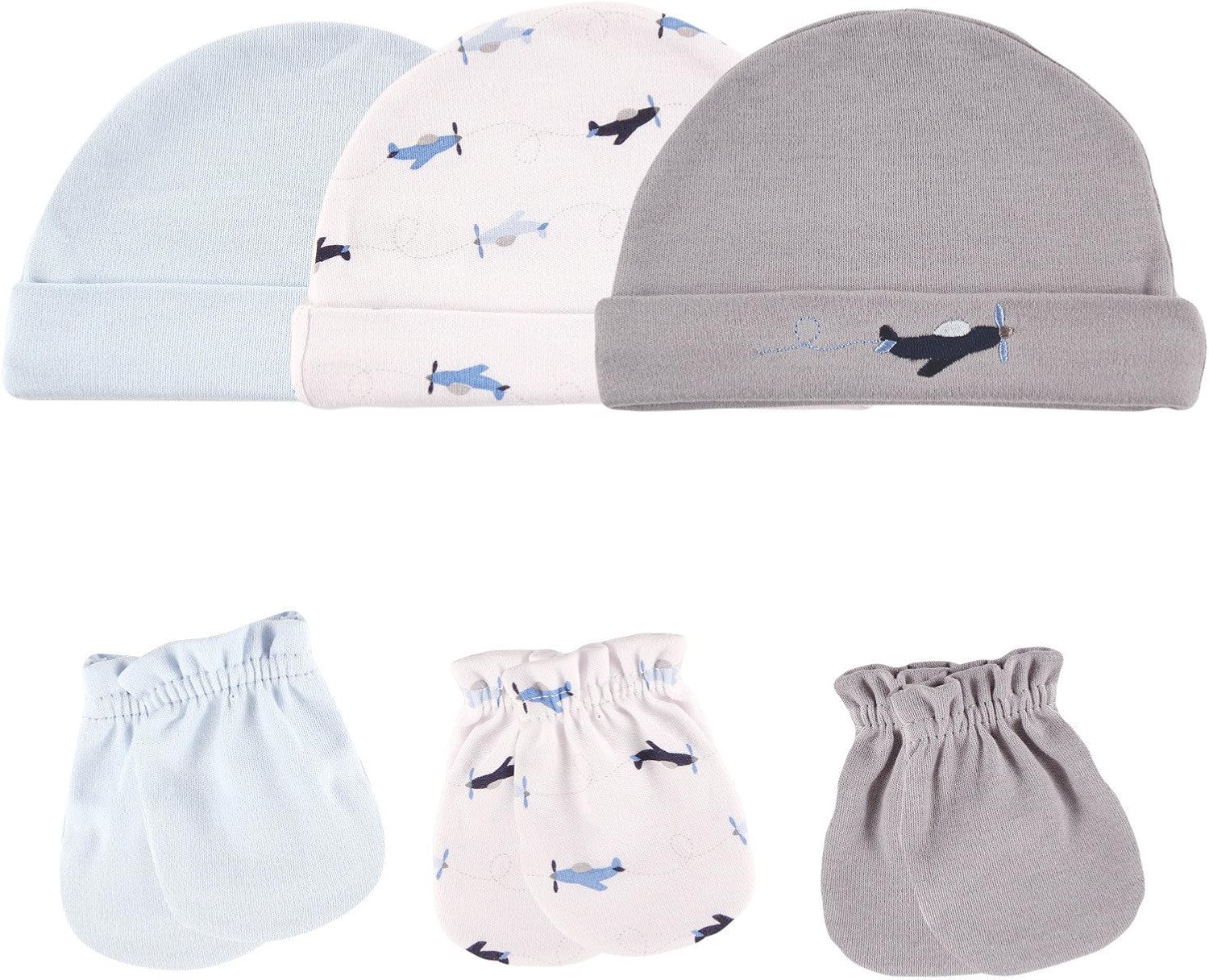 Luvable Friends Baby-Girls Cotton Caps and Scratch Mittens