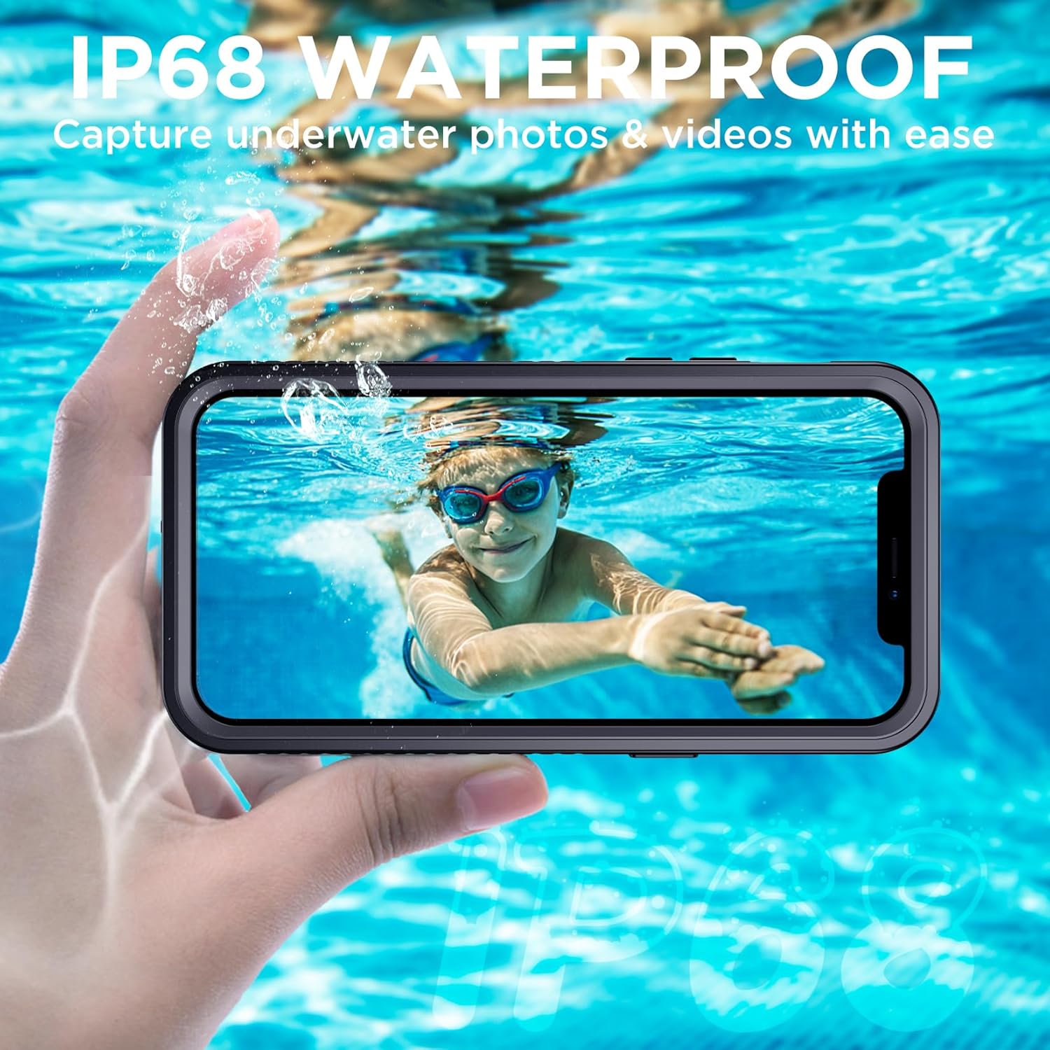 for iPhone 12 Case Waterproof, [IP68 Underwater][Dropproof][Dustproof][Real 360] [Non-Slip] Heavy Duty Tough Rugged Shockproof Protective Phone Case for iPhone 12 (6.1"), Black