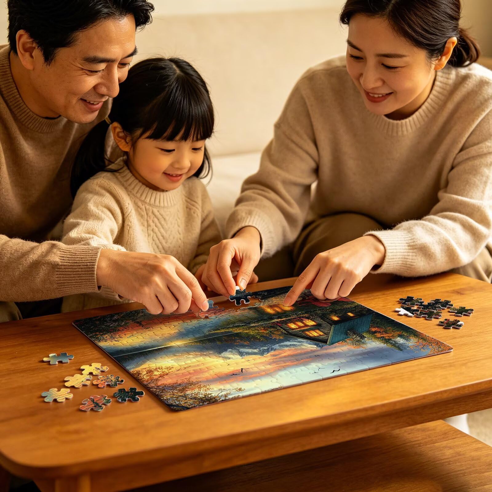 Puzzle lago Paesaggio(3), Puzzle Adulti 3000 pezzi, Puzzles Legno con Squisita Scatola di Imballaggio, Rompicapo per Esperti con Incastro Perfetto, Stampa Alta Definizione, Regalo per Adulti W3H-903