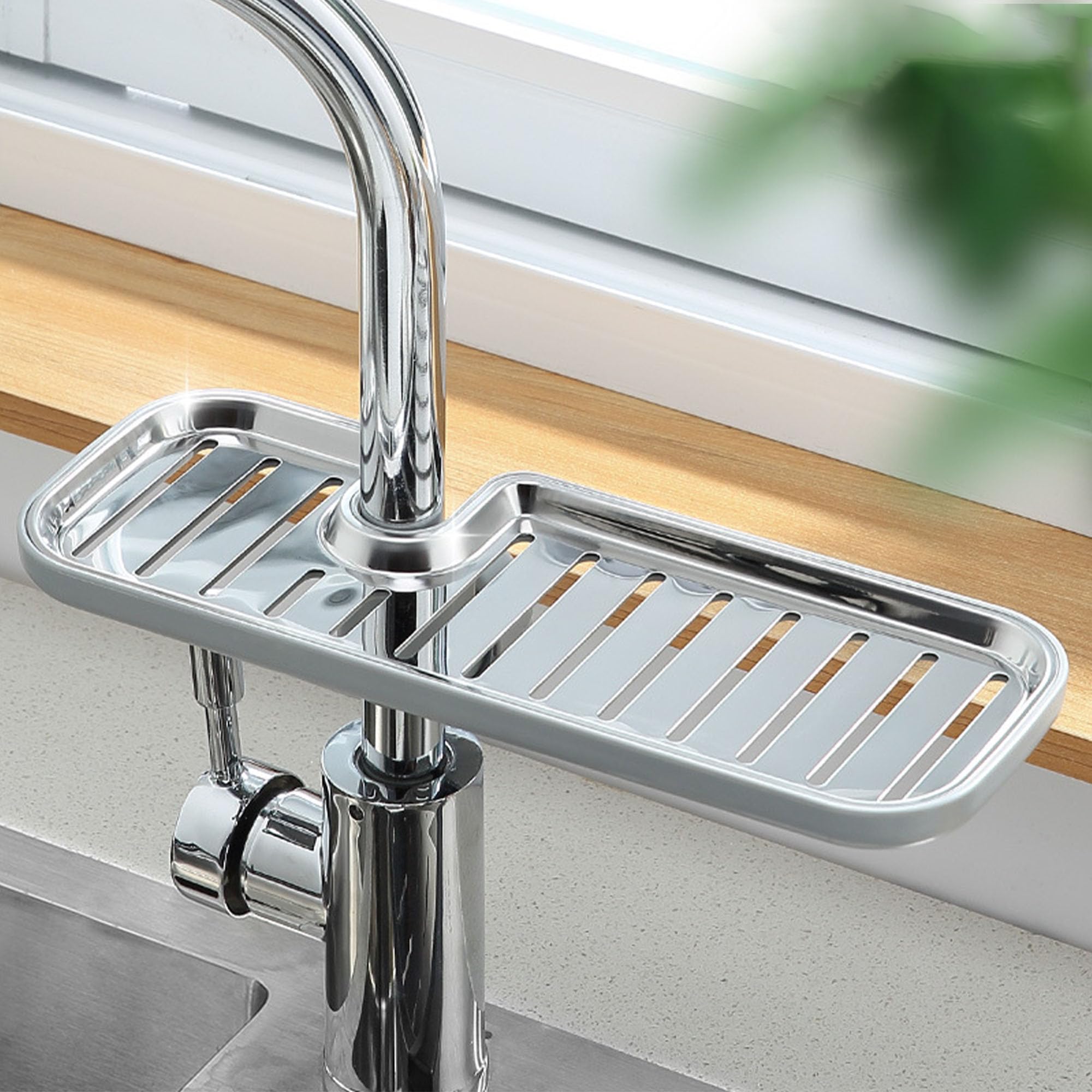 MZSX Clip-on Bathroom Soap Holder, Adjustable Shower Rail Soap Dish, for Rail 16-27mm Sponge Holder Soap Dish Holder Kitchen Sink Storage Rack, for Tube Pipe Rod Pole Bathroom Kitchen Sink