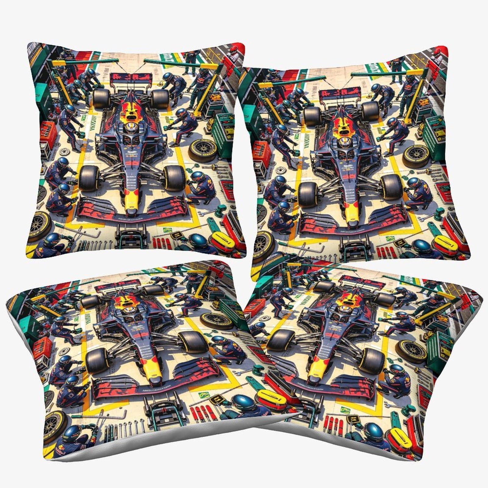 Dafufbw Formulaa Racing-1 Formulaa Racing Series Cushion Cover 40X40cm, 4Pcs, Pit Stop Decorative Throw Pillow Case Microfiber