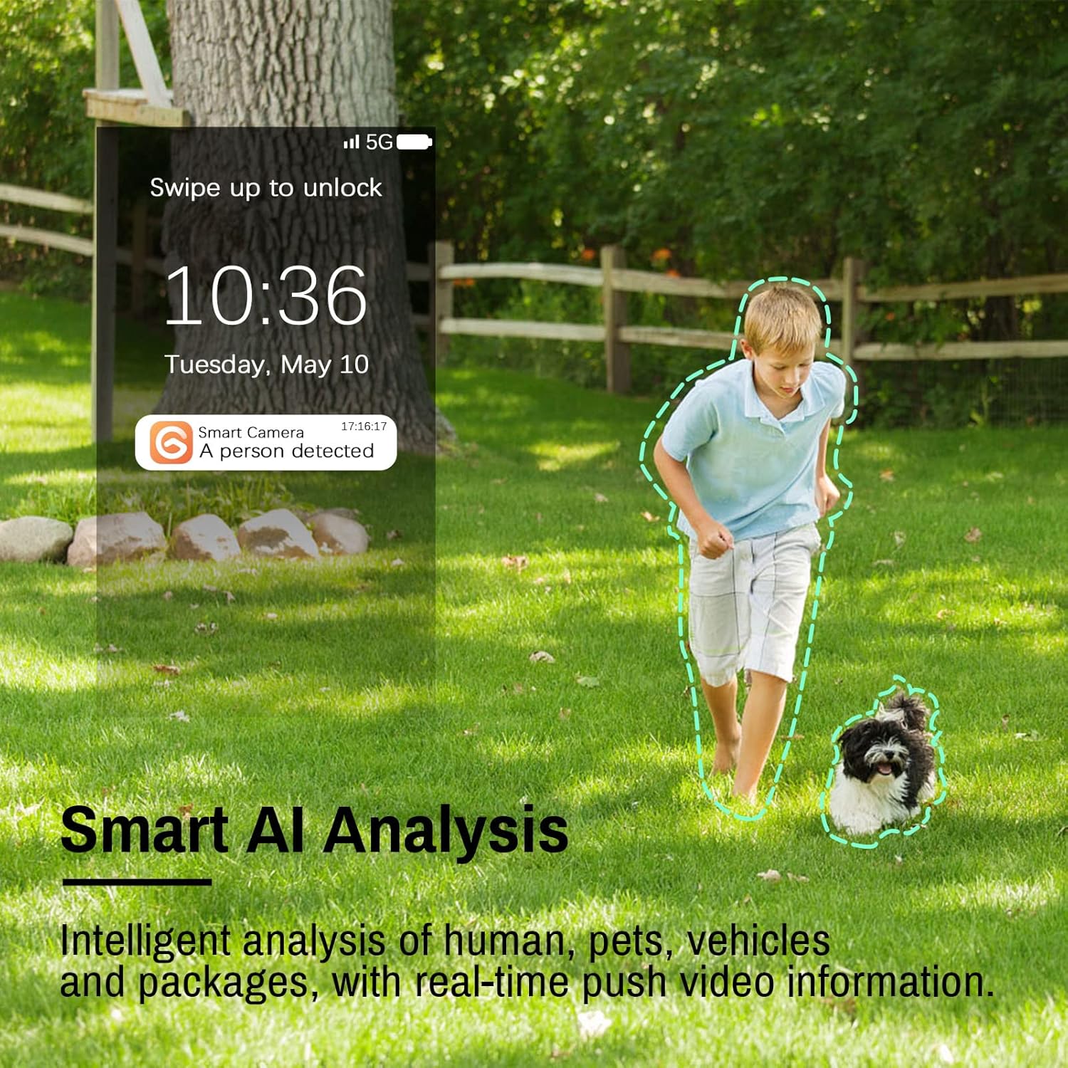 Secustone Security Outdoor Camera Wireless with Solar Panel, Cameras for Home Security with Color Night Vision, PIR Human Detection, 2-Way Talk, IP66 Waterproof, SD Card/Cloud Storage