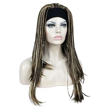 Aimole Long Braided Wigs Crochet Hair Fully Hand Tied Twist Braided With Headband Half Wig12TT26