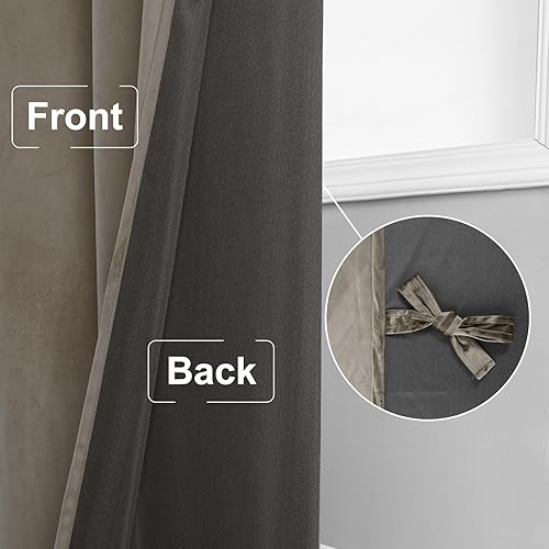 Miniatura 134 de Cortinas de terciopelo JIUZHEN, cortinas opacas suaves de terciopelo retro para dormitorio, cortinas elegantes con reducción de ruido y Rosa