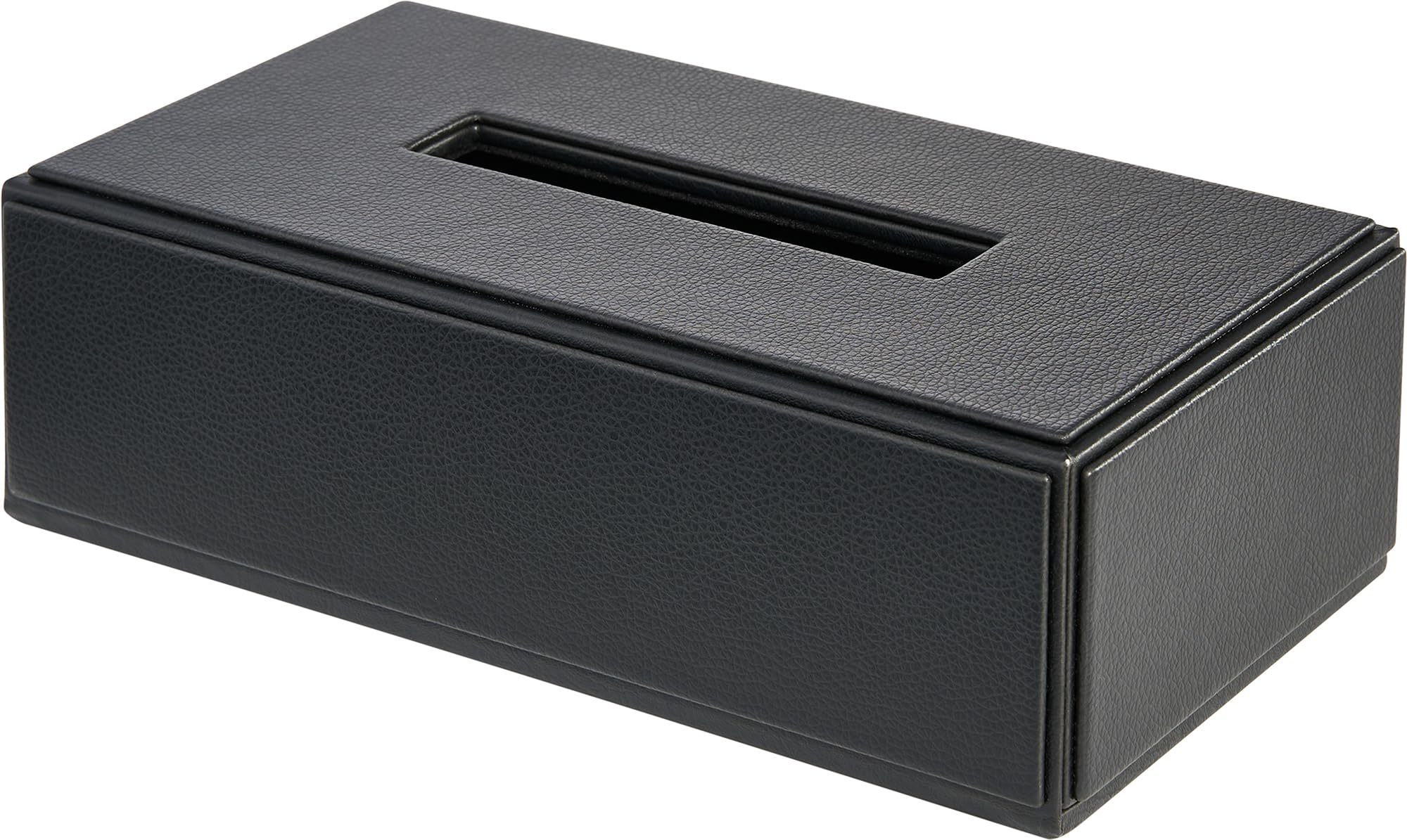 Corby Of Windsor Black Corby Highland Rectangular Tissue Box Cover In Pu Leather