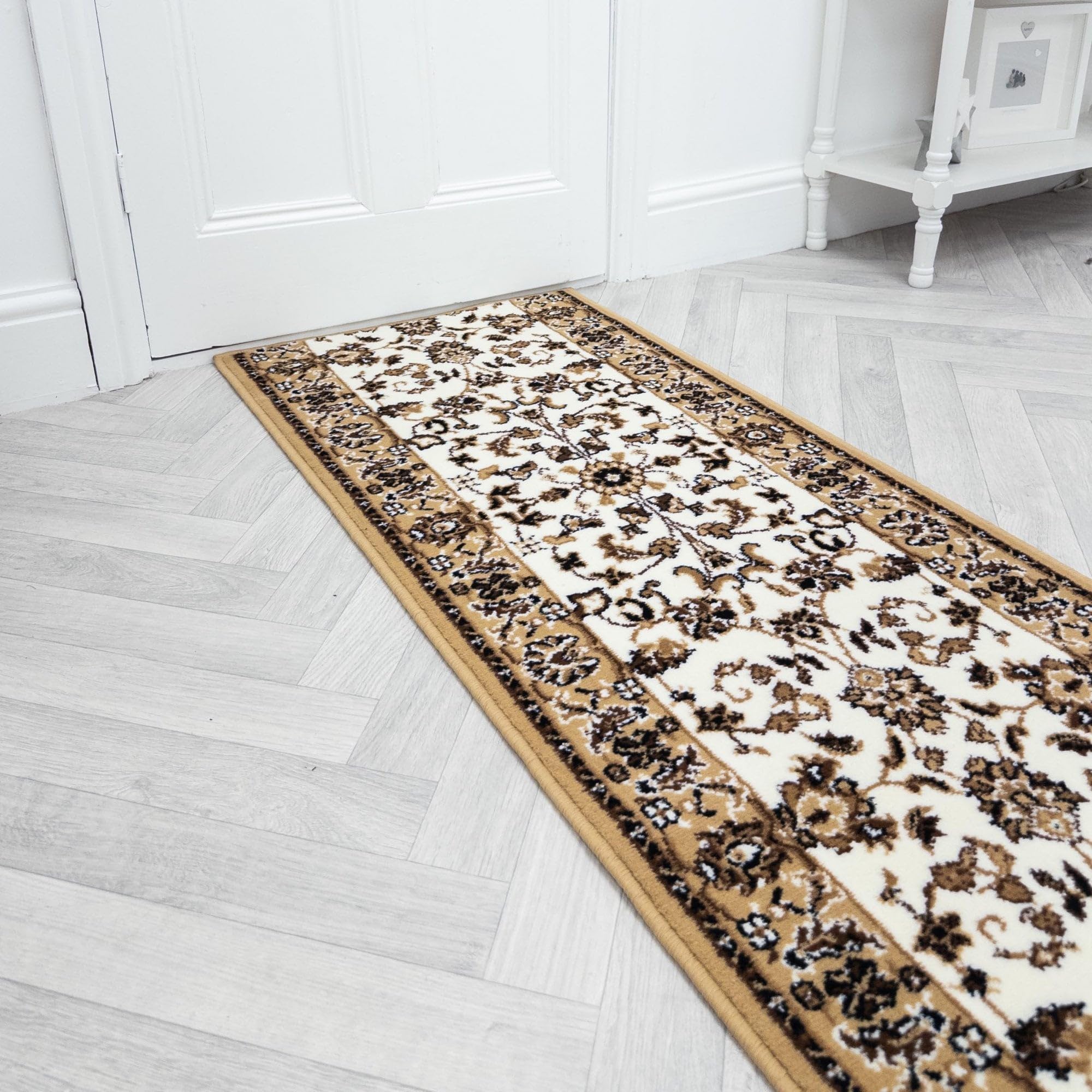 Soft & Luxurious Hallway Runner Rug - Comfortable Carpet for Hall, Kitchen & Corridor - Stain-Resistant, Dirt-Resistant - Multiple Sizes - 70cm x 360cm - 9mm Thick - Traditional, Beige — image 1