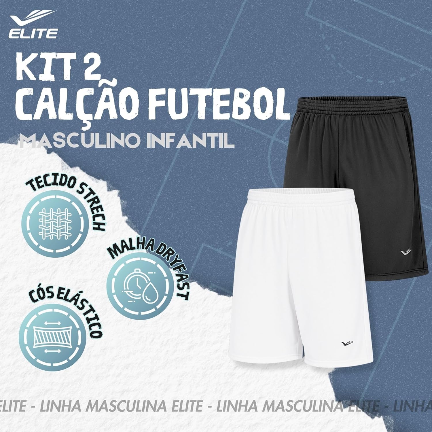 Kit 2 Short INFANTIL Elite Bermuda Meninos Futebol Malha Dry Fit Fitness em promoção! Veja a oferta e mais achadinhos de Meninos 8 Hoje é o melhor dia para comprar Kit 2 Short INFANTIL Elite Bermuda Meninos Futebol Malha Dry Fit Fitness com aquele preço maroto! Promoção! Aproveite a oferta! 8
