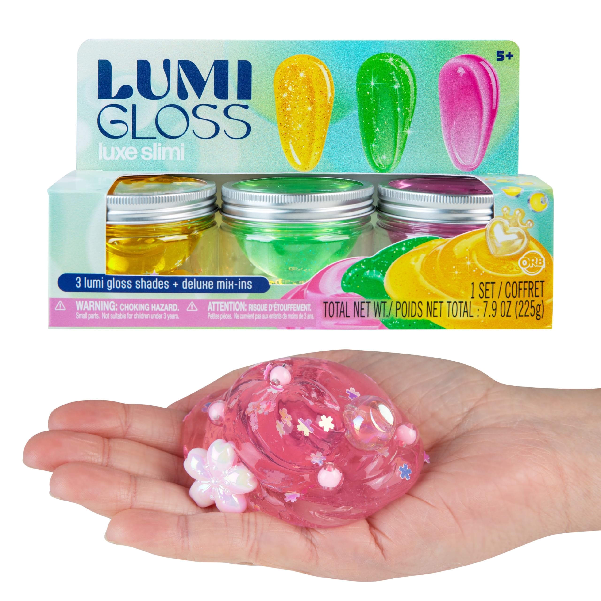 Amazon.com: ORB Lumi Gloss Deluxe Slime Kit 3 Pack - Vibrant
