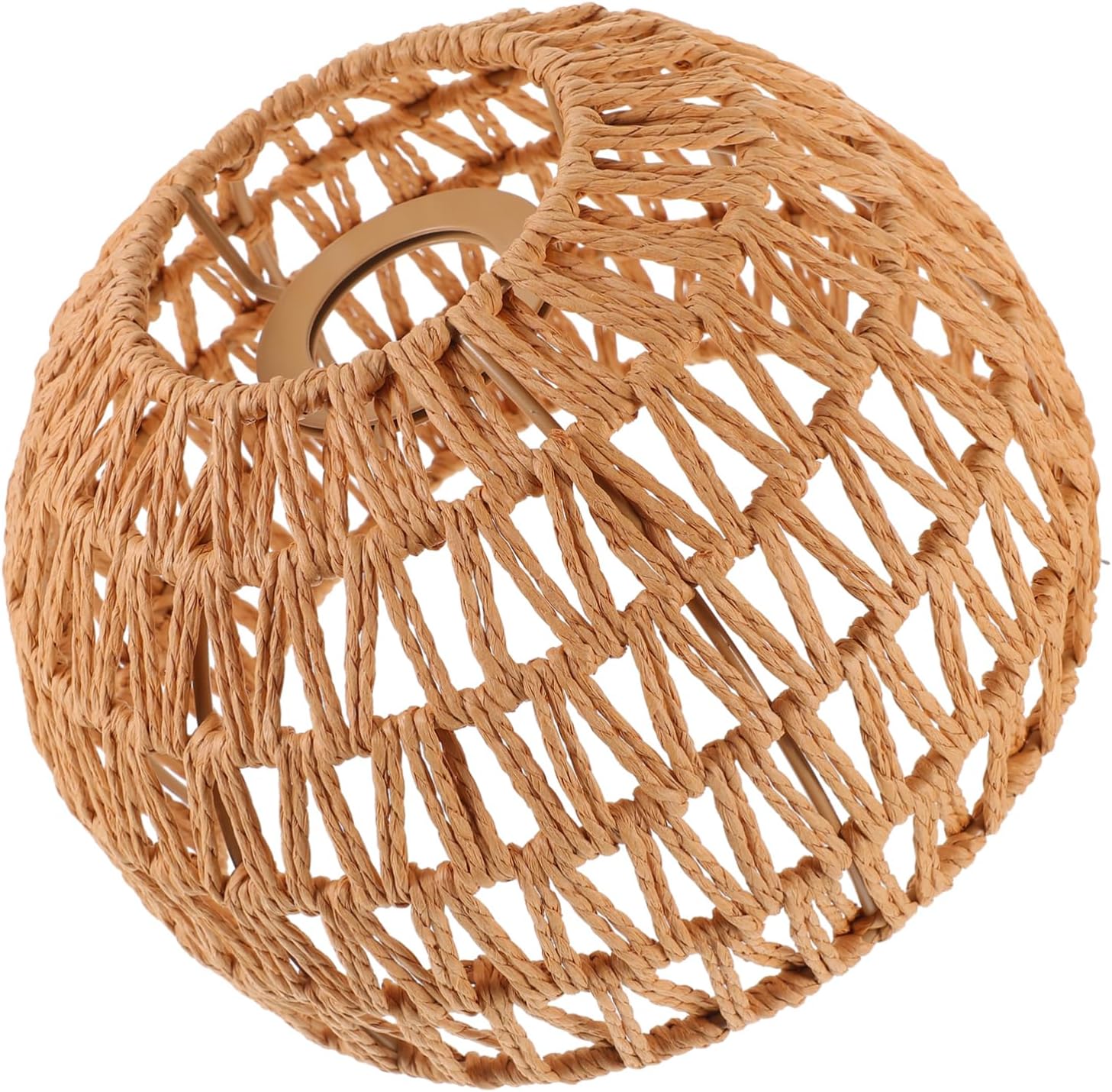 PRETYZOOM Handwoven Vintage Drum Lampshade Rustic Paper Rope Ceiling Light Cover for Living Room Bedroom Dining Areas Easy Installation Decorative Lighting