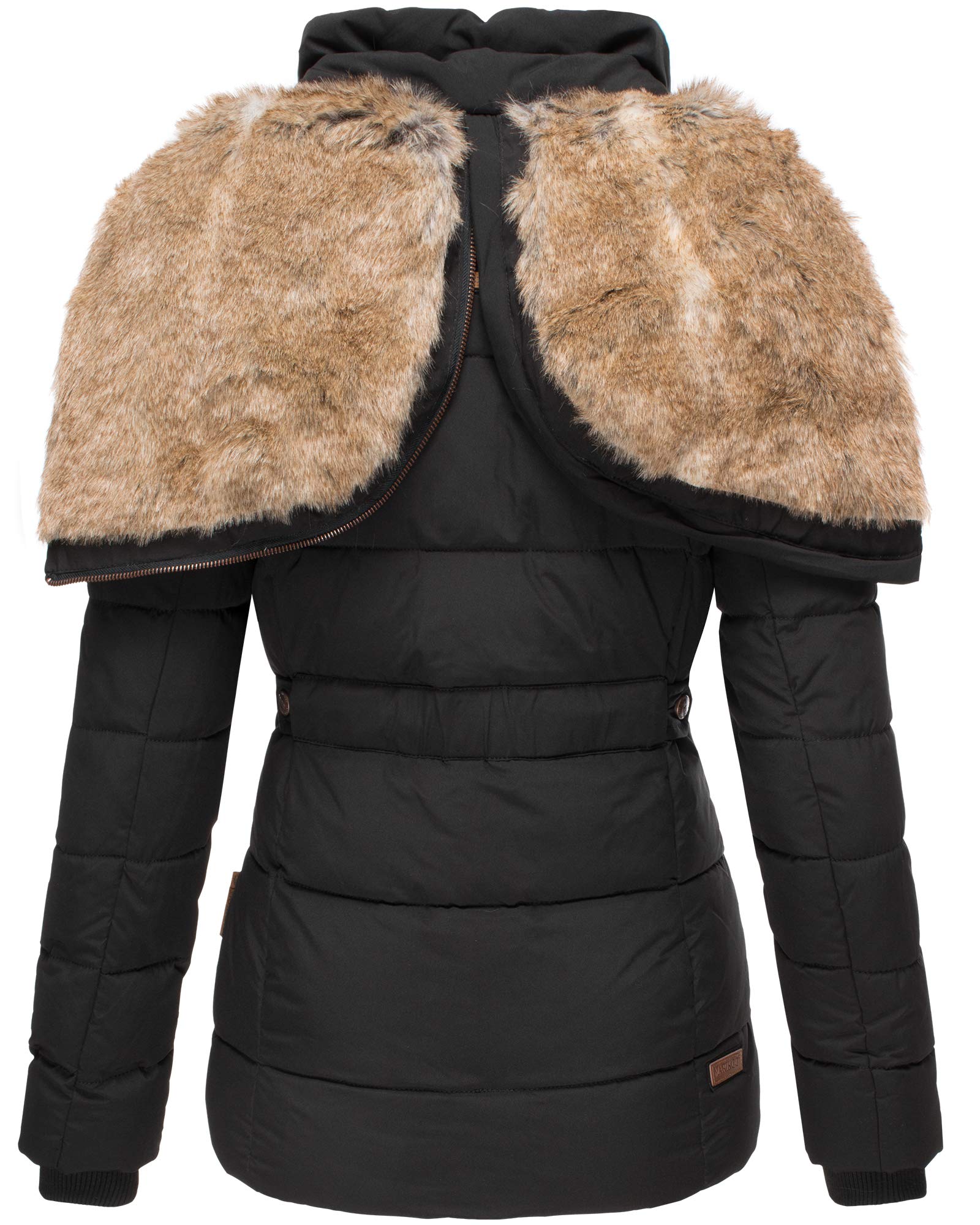 MARIKOO Damen Winter Jacke Stepp Parka Mantel Kunstfell warm gefüttert Nekoo XS-XXL