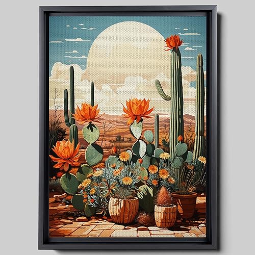 Saguaro Cactus, Desert Wall Art Decor, Travel Poster for Bedroom, Living Room, Office, Bathroom, Gift for California, Arizona, Utah, New Mexico