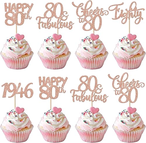 Vista 33 de Rsstarxi Paquete de 30 decoraciones para cupcakes de cumpleaños de 14 años con purpurina 2011 Hello 14 Cheers to 14 años de edad, catorce años, Negro