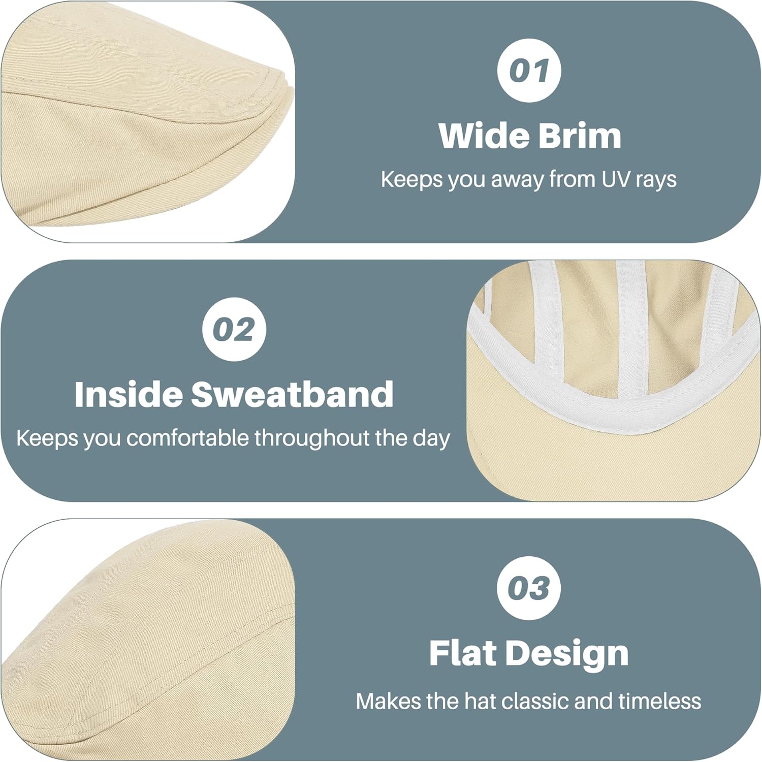 Newsboy Cap for Men 100% Cotton Mens Flat Hats Newsies Hat Classic Irish Gatsby Ivy Cabbie Golf Hats - Image 4