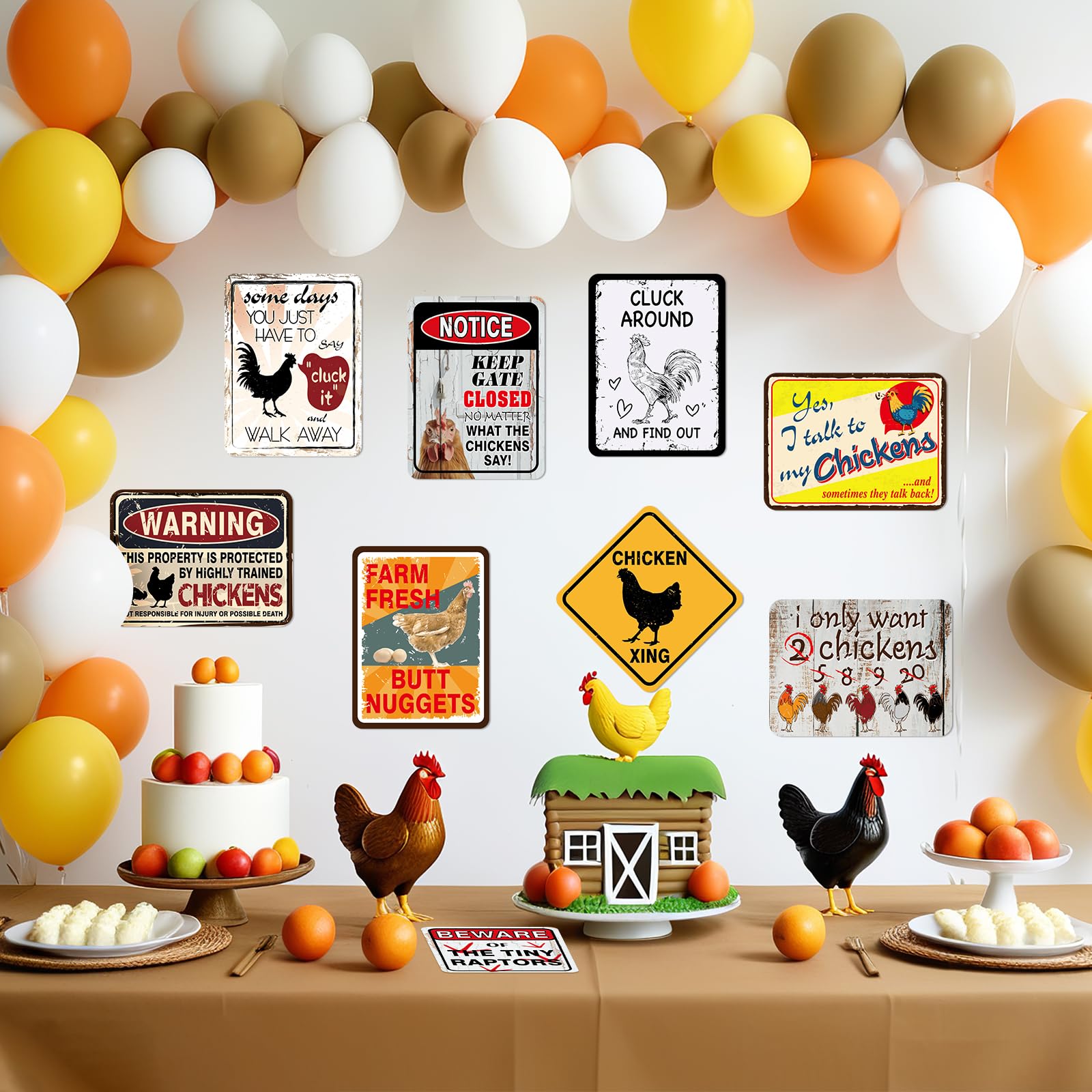 Snapklik.com : WERNNSAl Chicken Sign Decoration - 9PCS Chicken Coop ...