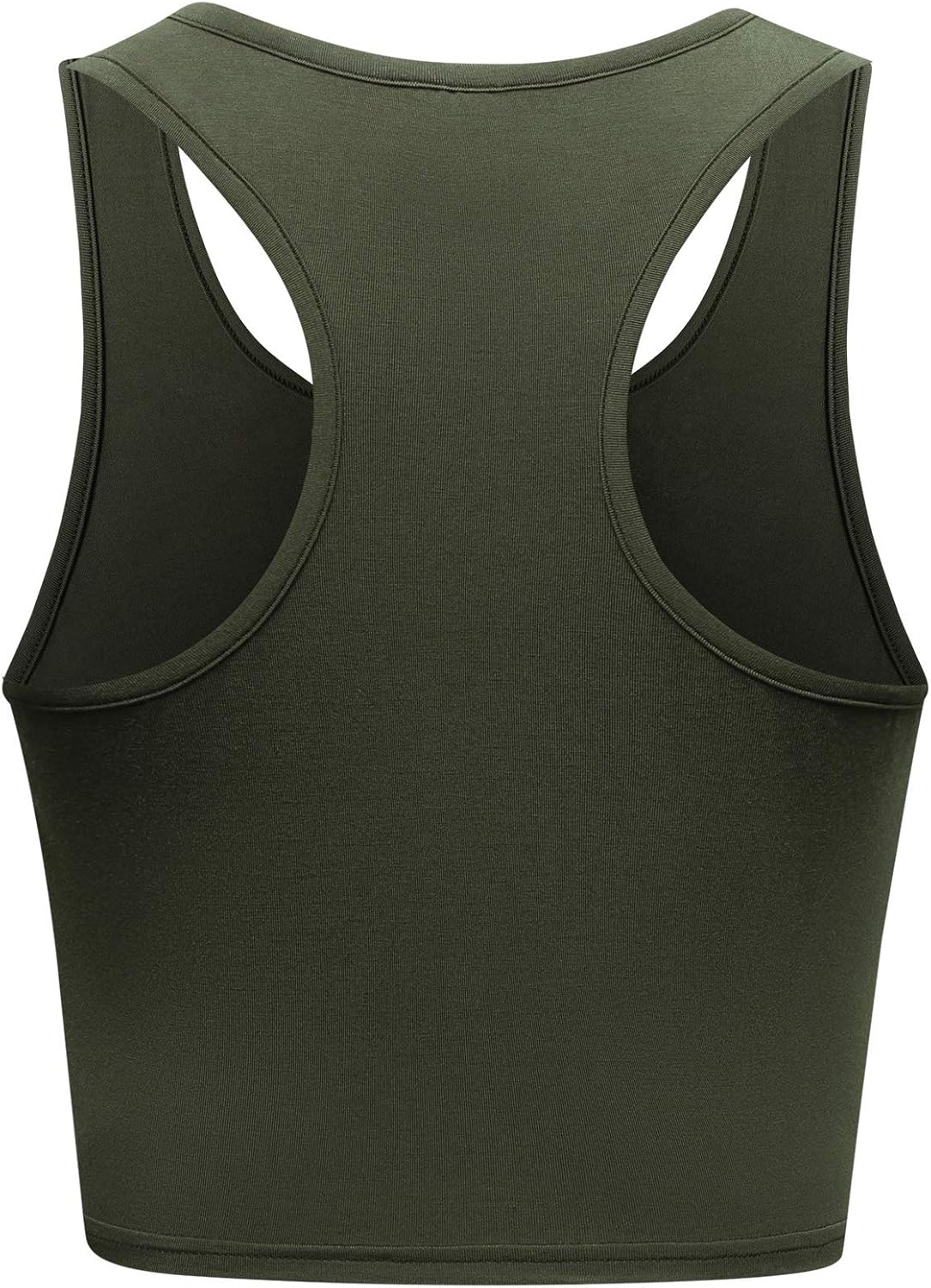 OThread & Co. Women's Basic Crop Tops Stretchy Casual Scoop Neck Racerback Sports Crop Tank Top - Image 4