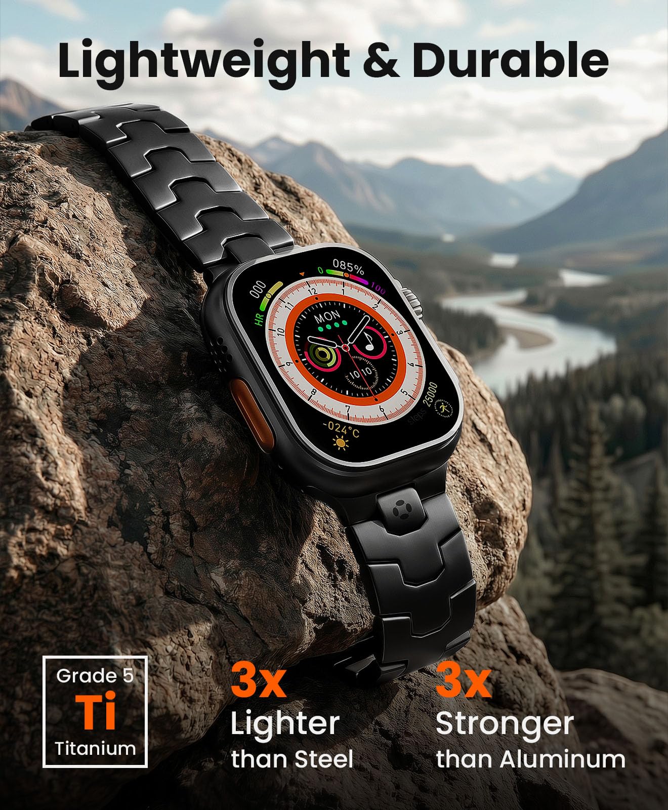 AGIS02 Cinturino in Titanio per Apple Watch Ultra 3/2/1 49mm 46mm