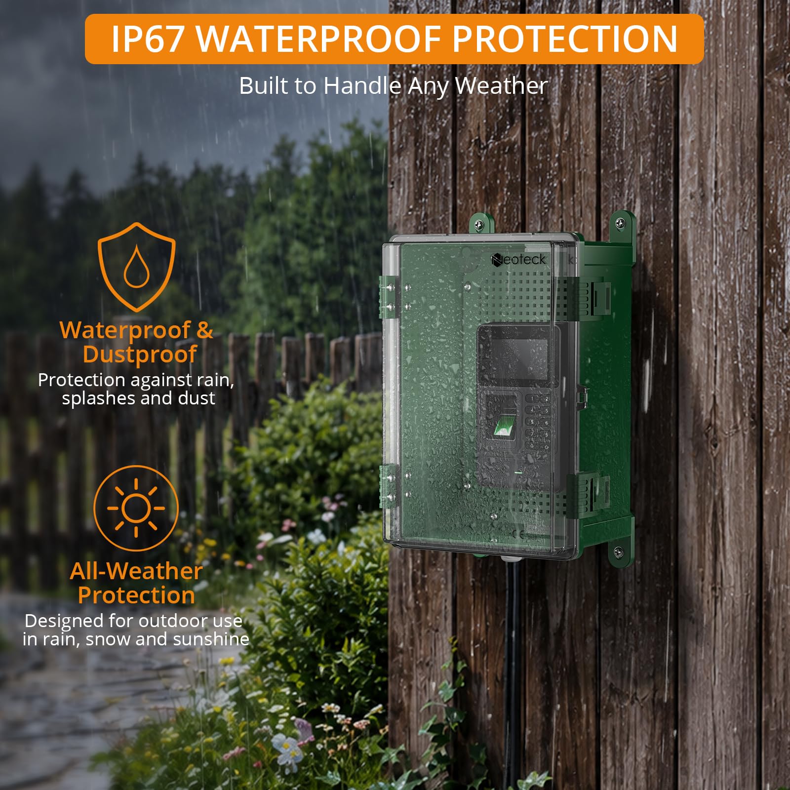 Neoteck Caja de Distribución Eléctrica IP67-Verde, Puerta Transparente