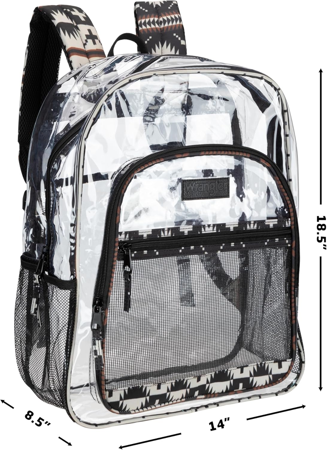 Wrangler Clear Backpack for Girls- Water Resistant Clear Bookbag, Plastic See Through Backpack for Stadium Events and School - Image 2