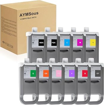 PFI-2700 Ink Cartridges Replacement for Canon PFI-2700 for Canon imagePROGRAF GP-4000 GP-2000 PRO-4600 GP-4600S GP-6600s Printer MBK PBK C M Y R GY G O FP V 11-Pack