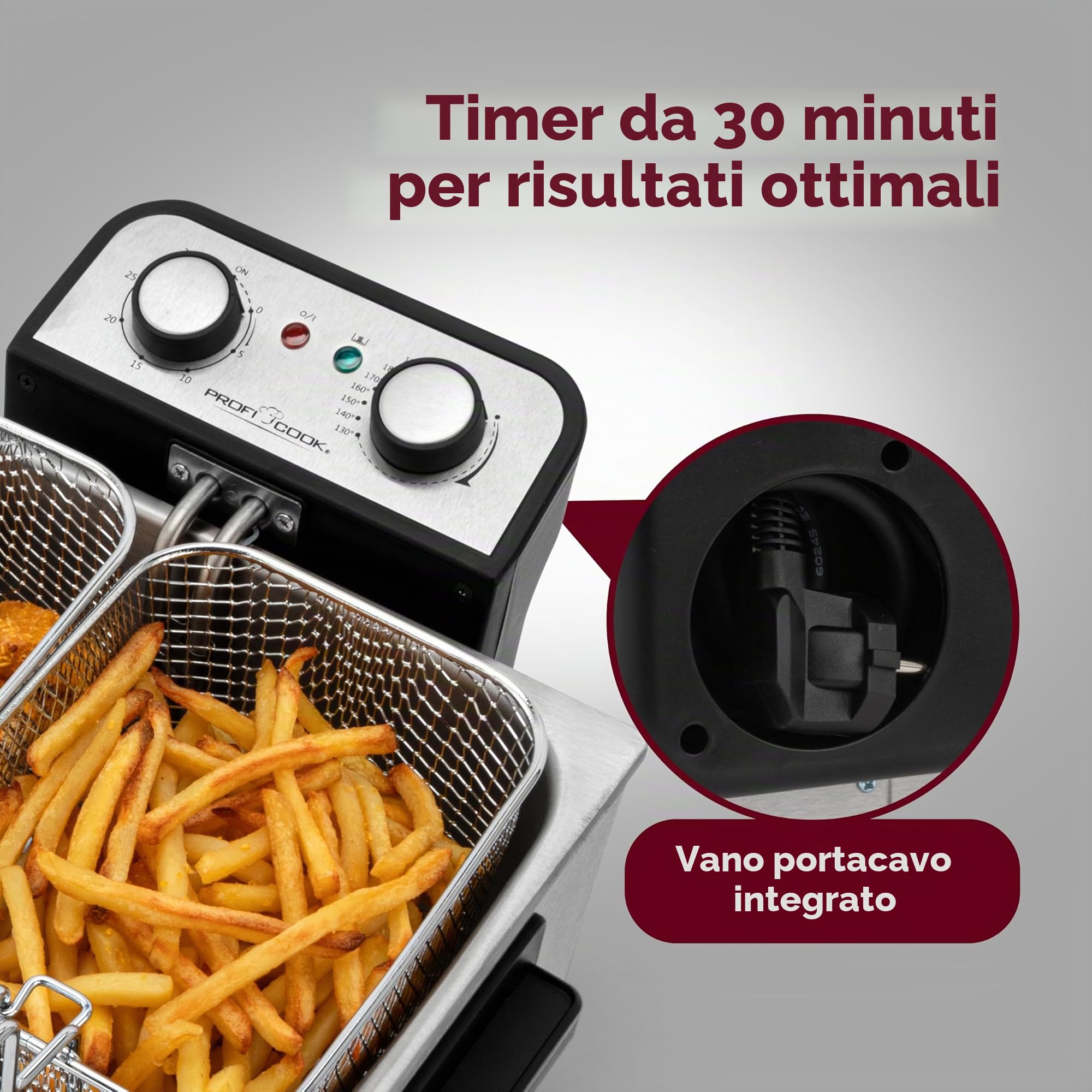 Proficook PC-FR 1038 Friggitrice, 5 L