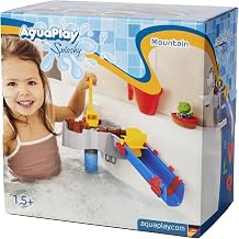 AquaPlay Sploshy Mountain - Bathtime & Water Play Set, Toy Boat & Frog Figurine, Interactive Waterfall Wheel & Slide System, Toddlers & Kids 18mo+