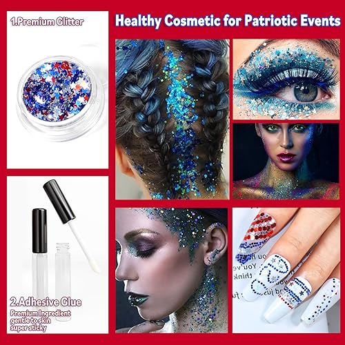 Miniatura 5 de Allstarry Purpurina holográfica gruesa para el cuerpo, 4 colores, cosmética para la cara, pintura facial, festivales, lentejuelas brillantes, copos