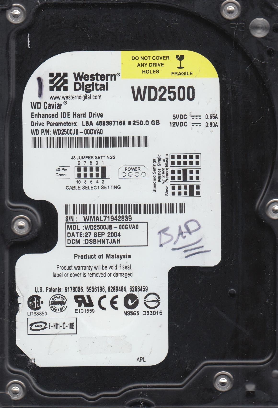 外付けハードディスク・ドライブ Western Digital WD2500JB Amazon | Western Digital Caviar SE 250GB 7200 RPM IDE 3.5