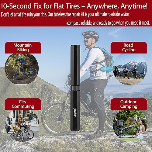 Miniatura 5 de Kit de reparación de neumáticos sin cámara con enchufes, kit de tapones de neumáticos, herramientas portátiles para bicicleta, kit de reparación de