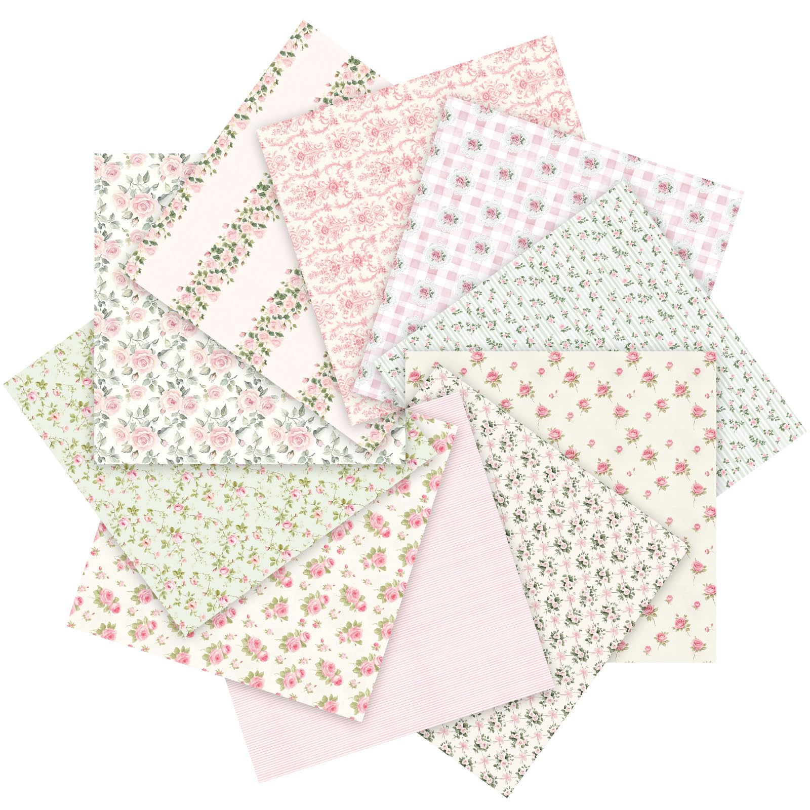 Tudomro 10 Pcs Blue Floral Fabric Squares Bundles 20 x 20 Inch Cotton Hydrangea Quilting Fabric Blue Spring Flower Fat Quarters Printed Cloth Quilt Patchwork Material for Sewing DIY Craft Supplie — view 7